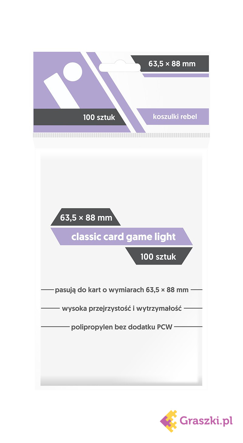 Koszulki na karty Rebel (63,5x88 mm) Classic Card Game Light, 100 sztuk